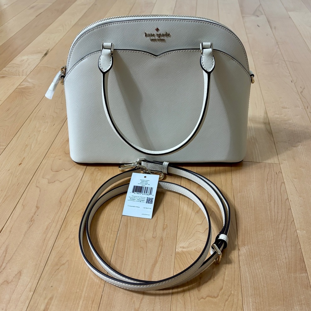 Kate Spade Leather Dome Cream Satchel with Gold Tone Hardware - Picture 2 of 4